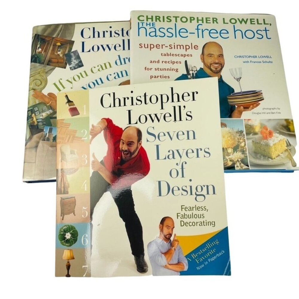 Christopher Lowell Decorating and Entertaining Hardcover Paperback Books u Set 3